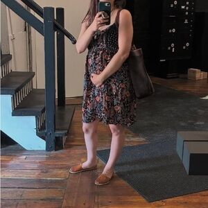 Floral Black Motherhood Maternity Dress